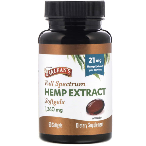 Barlean's, Full Spectrum Hemp Extract, 21 mg, 60 Softgels