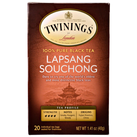 Twinings, 100% Pure Black Tea, Lapsan Souchong, 20 Tea Bags, 1.41 oz (40 g) Each