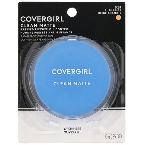 Covergirl, Clean Matte, Pressed Powder, 525 Buff Beige, .35 oz (10 g)
