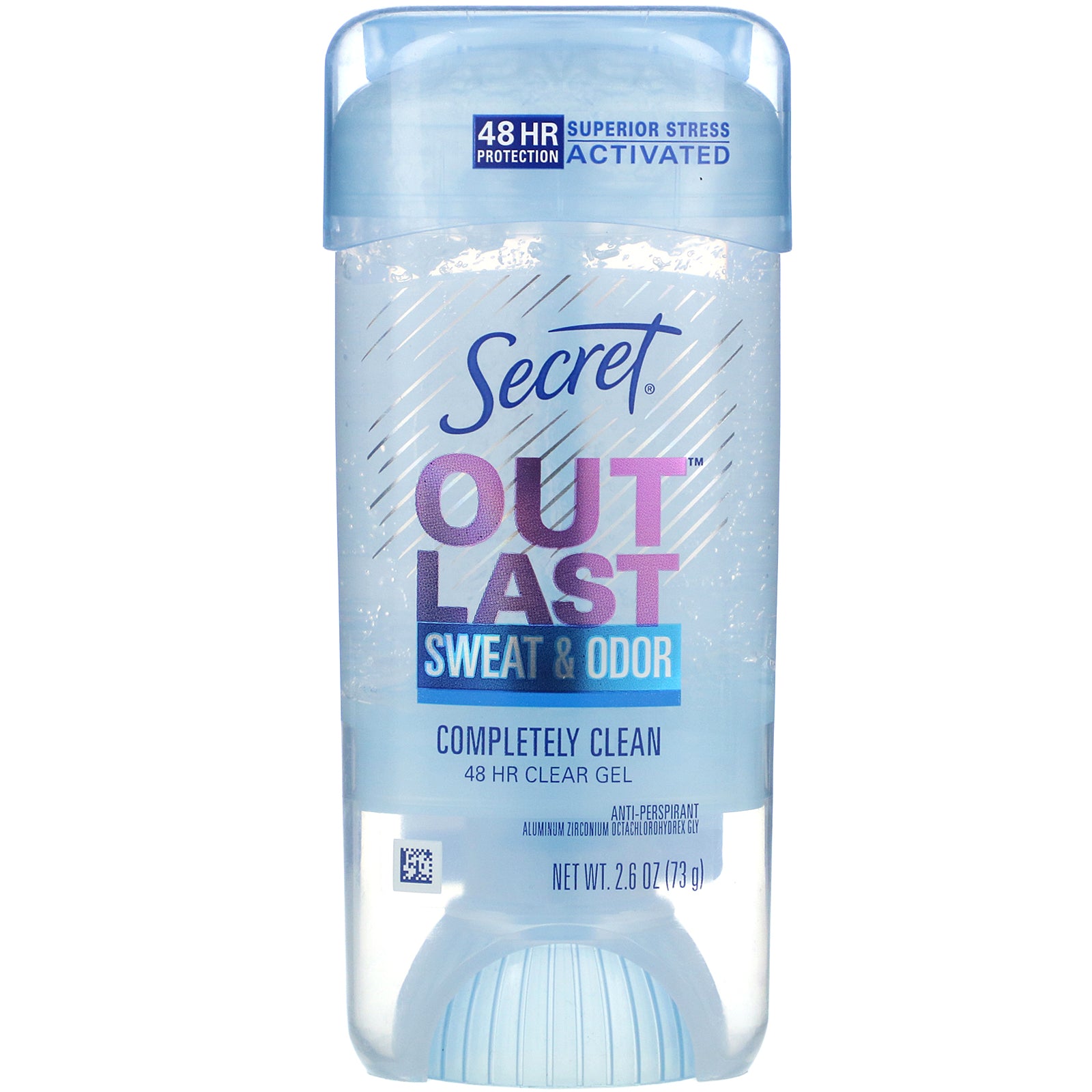 Secret, Outlast, 48 Hour Clear Gel Deodorant, Completely Clean, 2.6 oz (73 g)