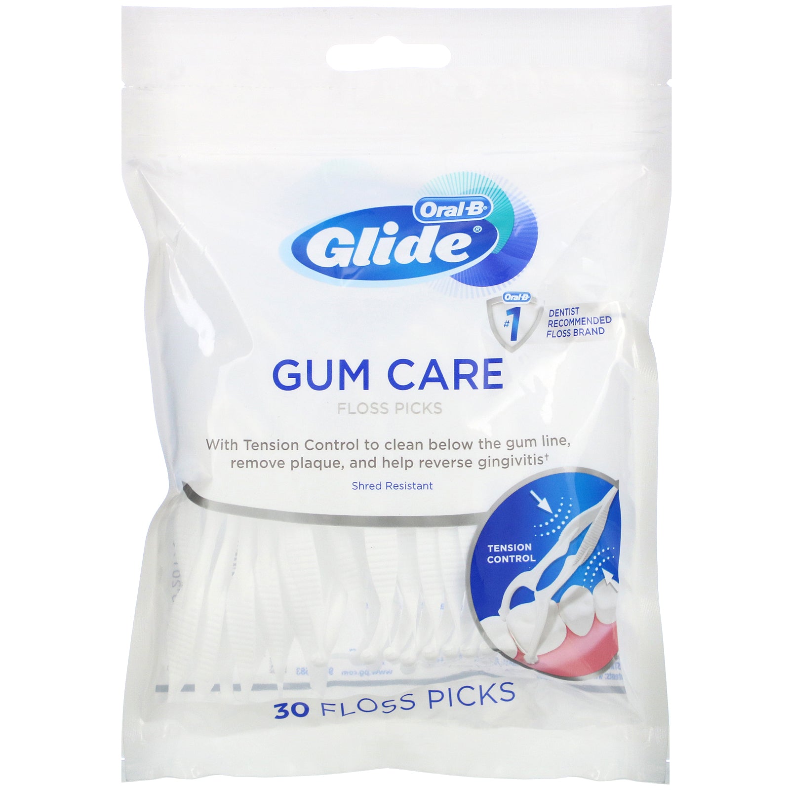 Oral-B, Glide, Gum Care, Floss Picks, 30 Count