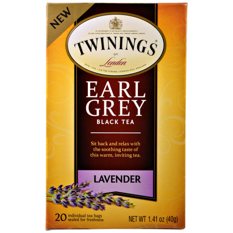 Twinings, Black Tea, Earl Grey, Lavender, 20 Tea Bags - 1.41 oz (40 g)