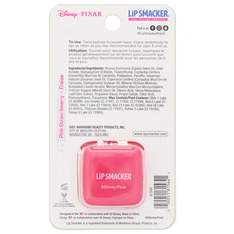 Lip Smacker, Pixar Cube Lip Balm, Lotso, Pink Straw-bear-y, 0.2 oz (5.7 g)