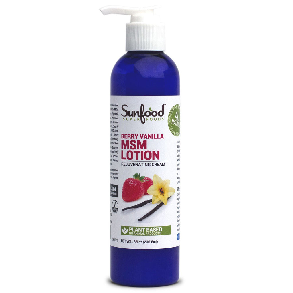 Sunfood, MSM Lotion, Rejuvenating Cream, Berry Vanilla, 8 fl oz (236.6 ml)