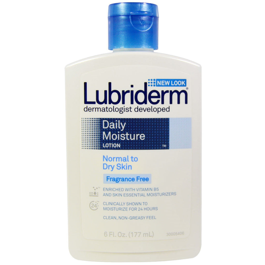 Lubriderm, Daily Moisture Lotion, Normal to Dry Skin, Fragrance Free, 6 fl oz (177 ml)