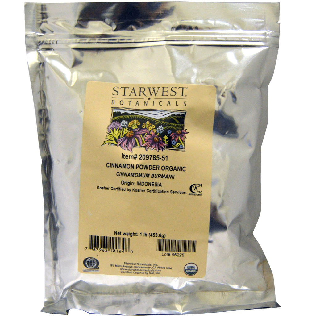 Starwest Botanicals, Organic Cinnamon Powder, 1 lb (453.6 g)