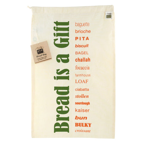 ECOBAGS, Certified Organic Cotton, Printed Reusable Bread Bag, 1 Bag, 11.5"W x 18"H