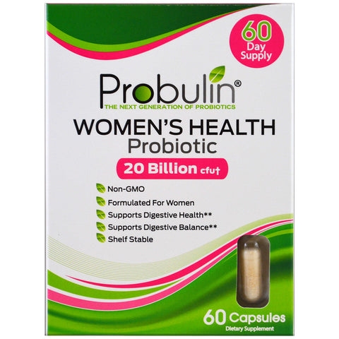 Probulin, Women's Health, Probiotic, 20 Billion CFU, 60 Capsules