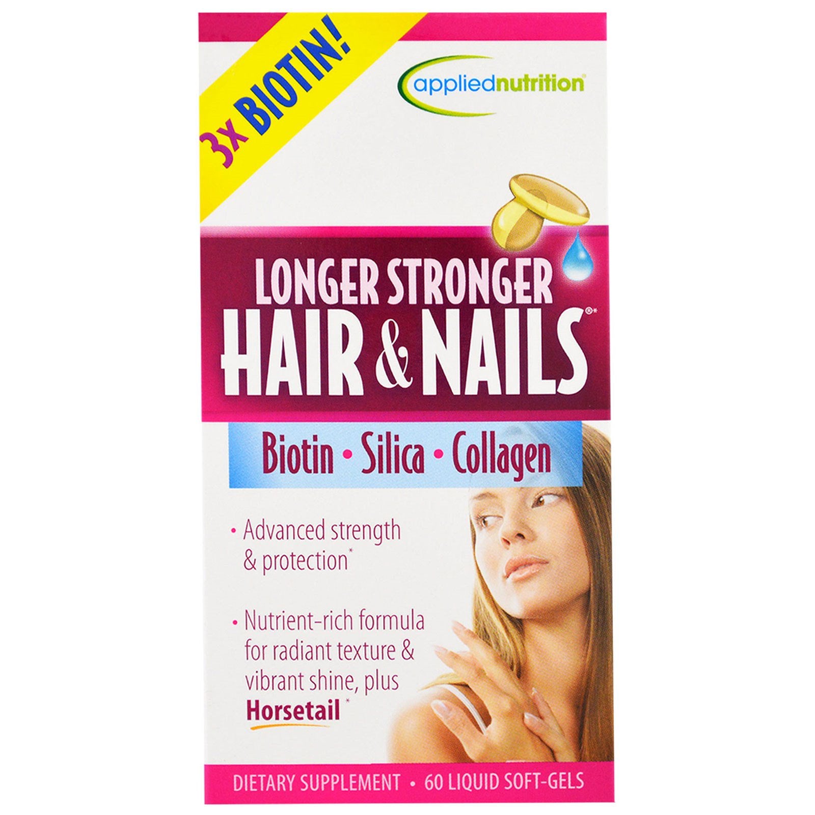 appliednutrition, Longer Stronger Hair & Nails, 60 Liquid Soft-Gels