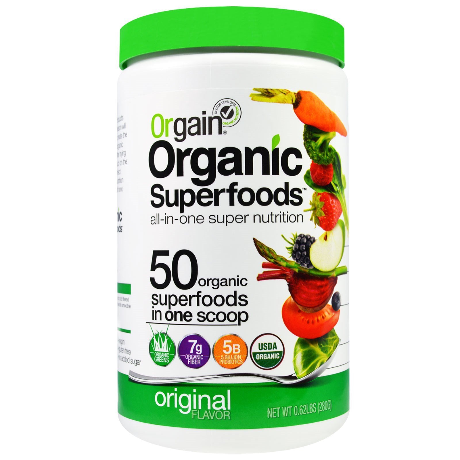 Orgain, Organic Superfoods, All-In-One Super Nutrition, Original Flavor, 0.62 lbs (280 g)