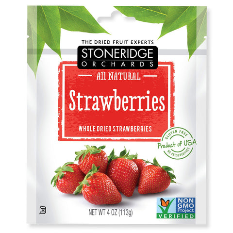 Stoneridge Orchards, Strawberries, Whole Dried Strawberries, 4 oz (113 g)