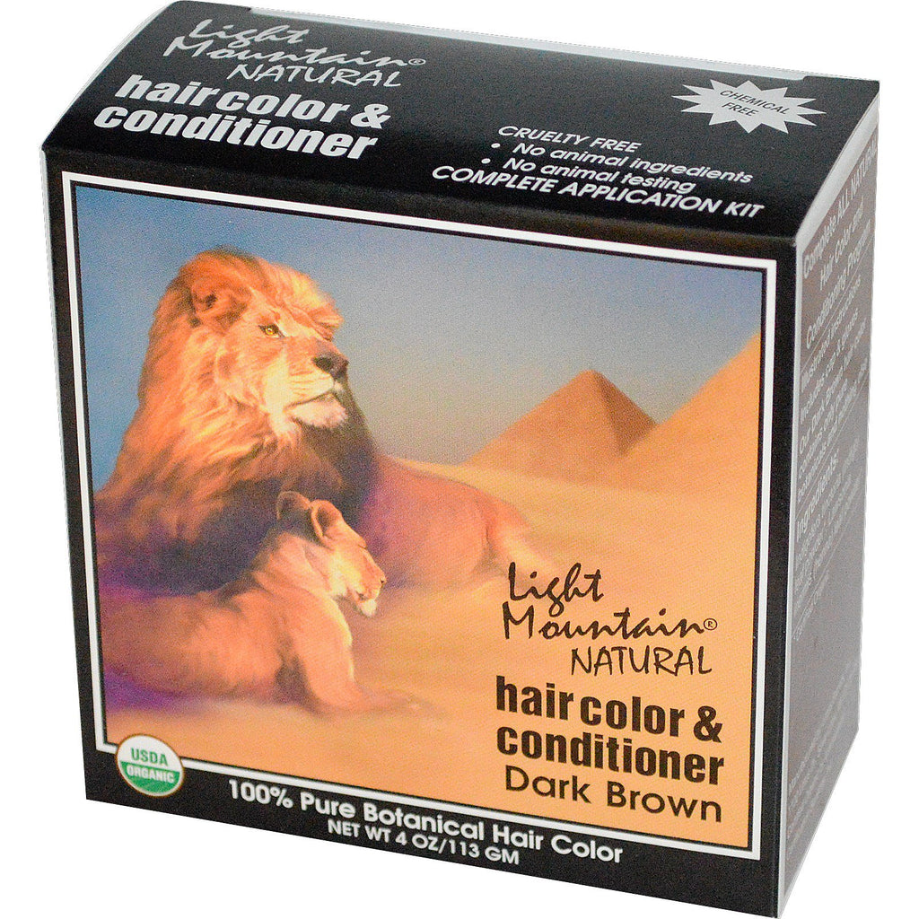 Light Mountain, Organic Hair Color & Conditioner, Dark Brown, 4 oz (113 g)