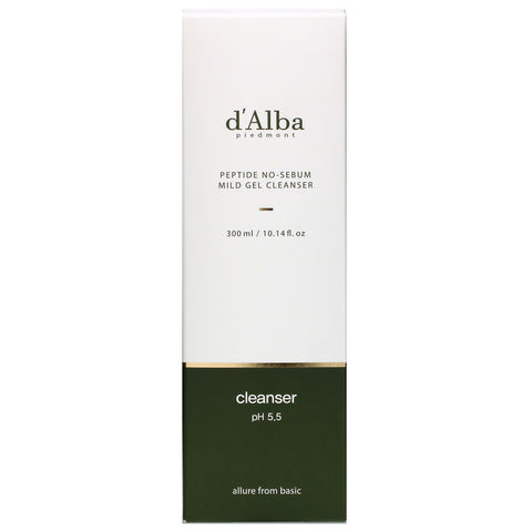 d'Alba, Peptide No-Sebum, Mild Gel Cleanser, 10.14 fl oz (300 ml)