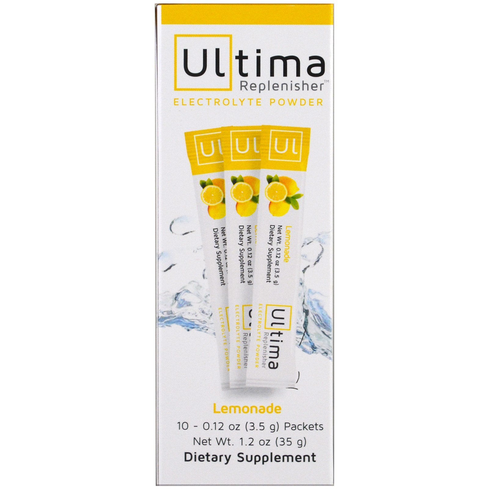 Ultima Replenisher, Electrolyte Powder, Lemonade, 10 Packets, 0.12 oz (3.5 g) Each