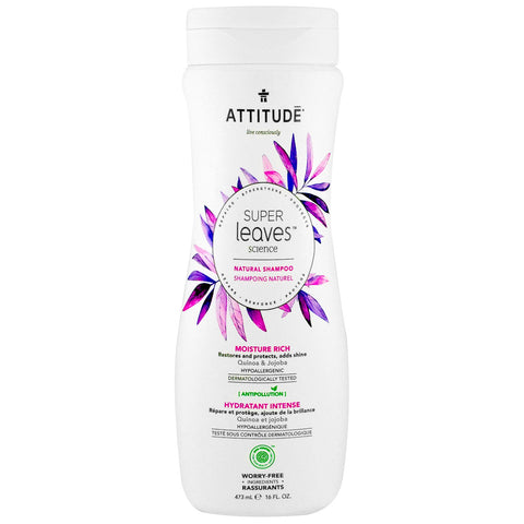 ATTITUDE, Super Leaves Science, Natural Shampoo, Moisture Rich, Quinoa & Jojoba, 16 oz (473 ml)
