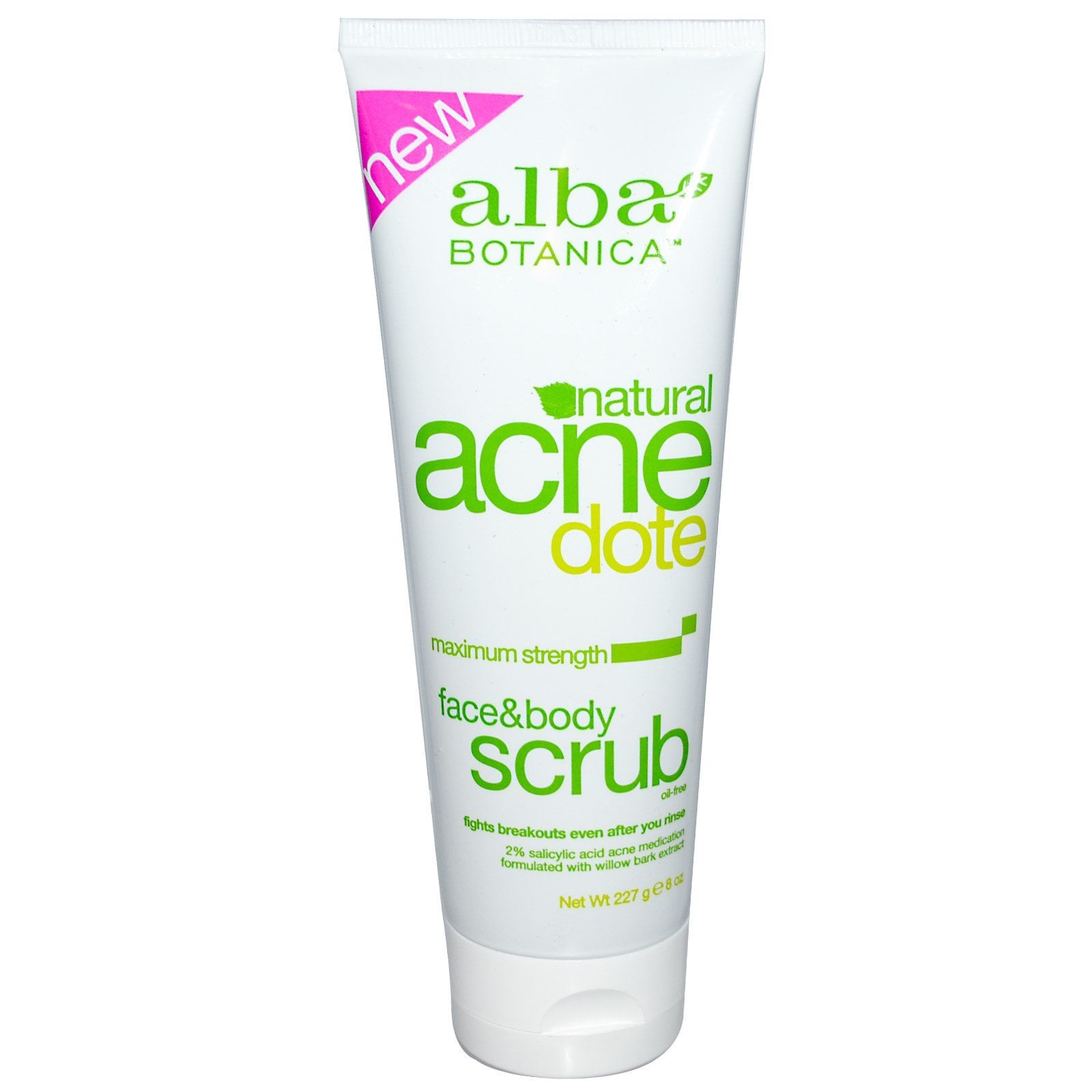 Alba Botanica, Acne Dote, Face & Body Scrub, Oil-Free, 8 oz (227 g)