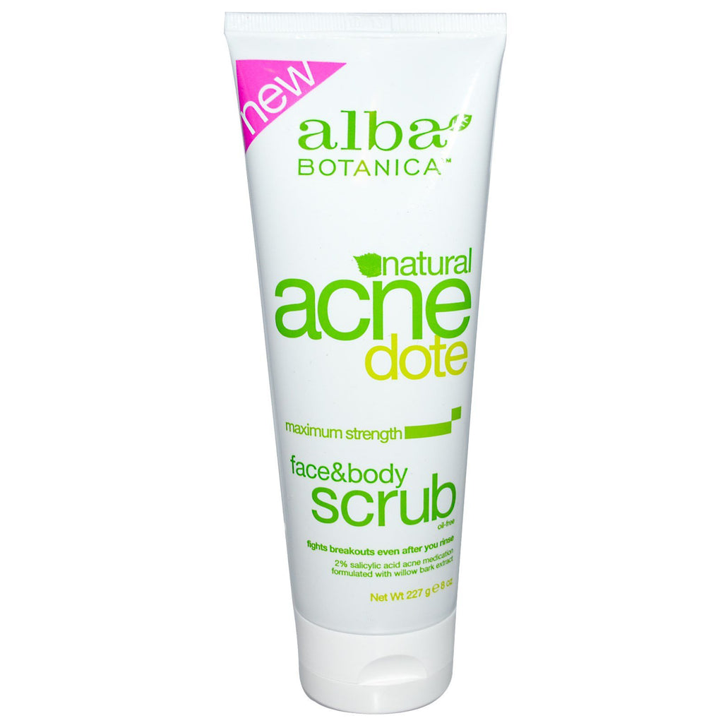 Alba Botanica, Acne Dote, Face & Body Scrub, Oil-Free, 8 oz (227 g)