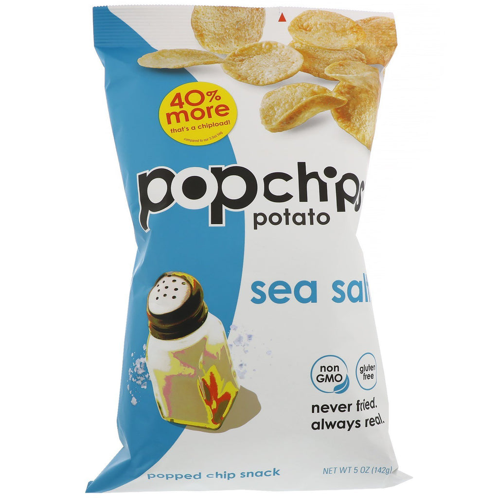Popchips, Potato Chips, Sea Salt, 5 oz (142 g)