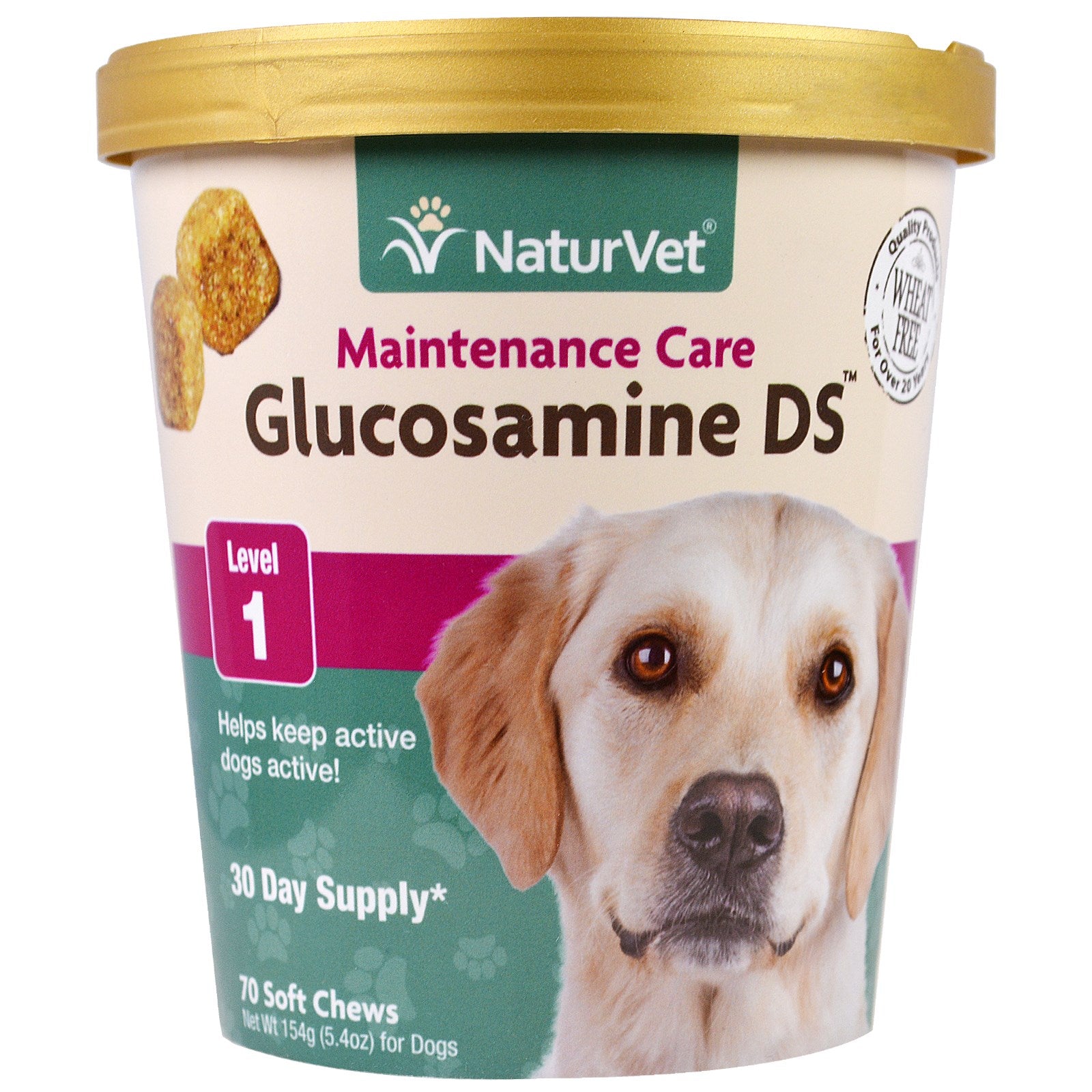 NaturVet, Glucosamine DS, Maintenance Care, Level 1, 70 Soft Chews, 5.4 oz (154 g)