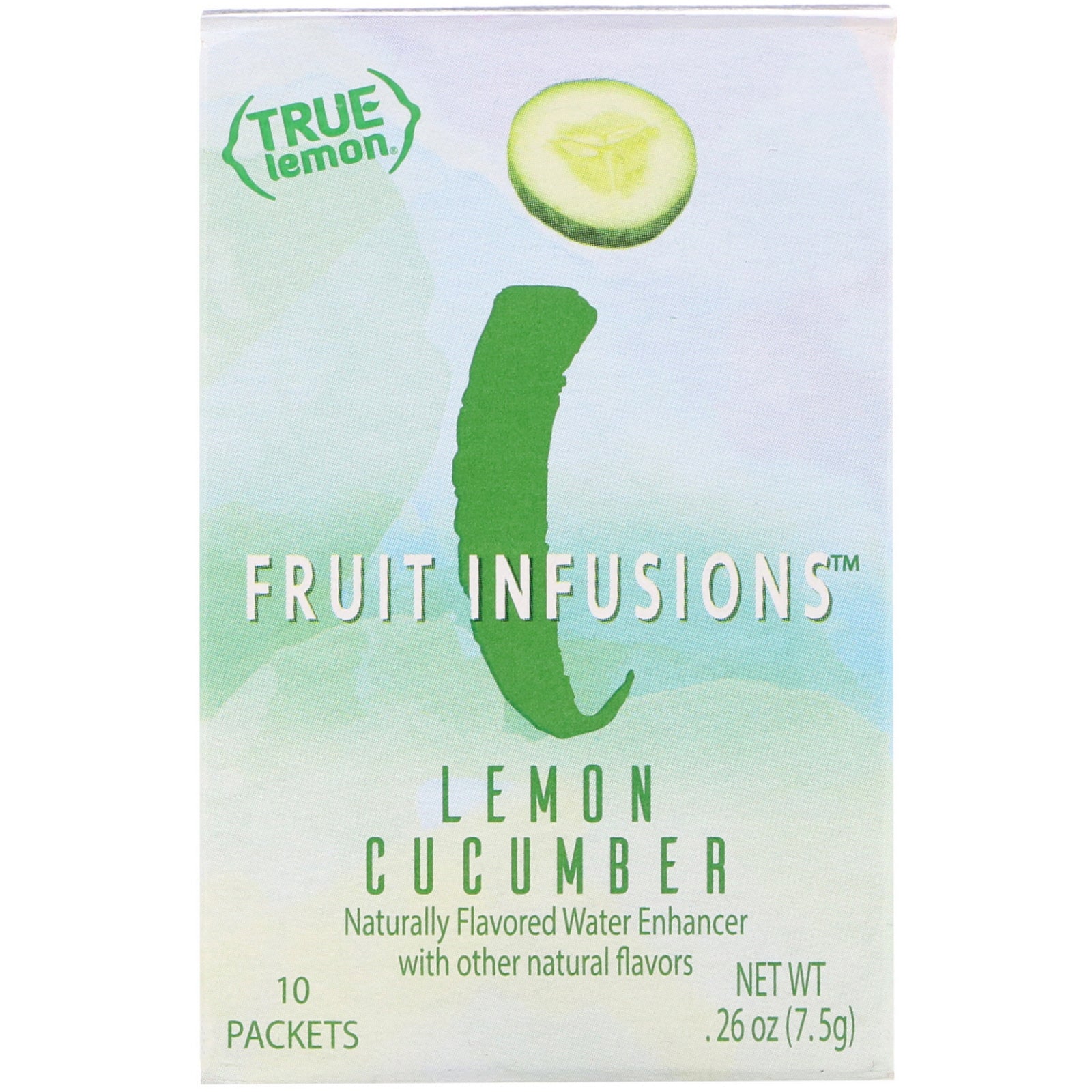 True Citrus, True Lemon, Fruit Infusion, Lemon Cucumber, 10 Packets, .26 oz (7.5 g)