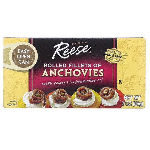 Reese, Rolled Fillets of Anchovies, 2 oz (56 g)