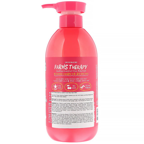Doori Cosmetics, Farms Therapy, Sparkling Body Wash, Grapefruit Clean, 23.6 fl oz (700 ml)
