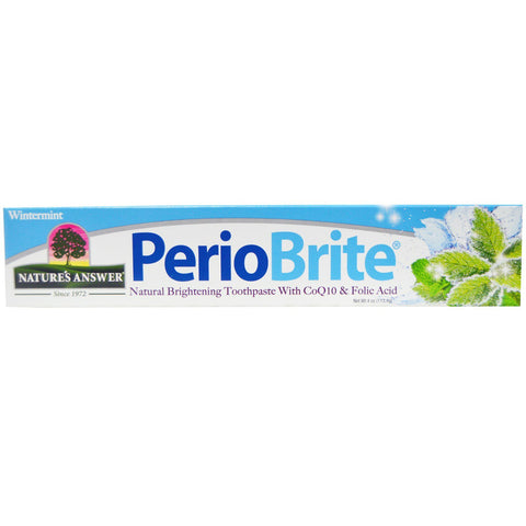 Nature's Answer, PerioBrite, Natural Brightening Toothpaste with CoQ10 & Folic Acid, Wintermint, 4 fl oz (113.4 g)