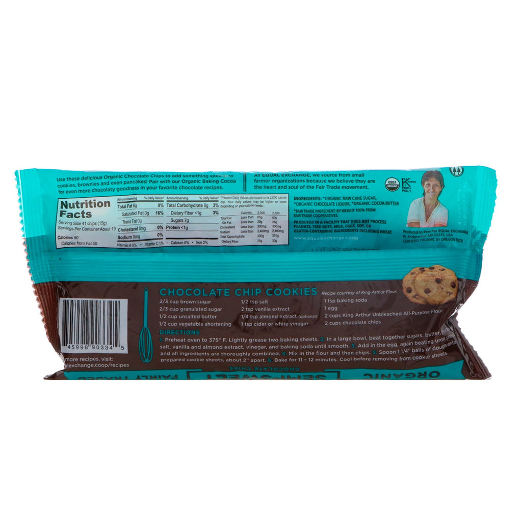 Equal Exchange, , Chocolate Chips, Semi-Sweet, 55% Cacao, 10 oz (283.5 g)