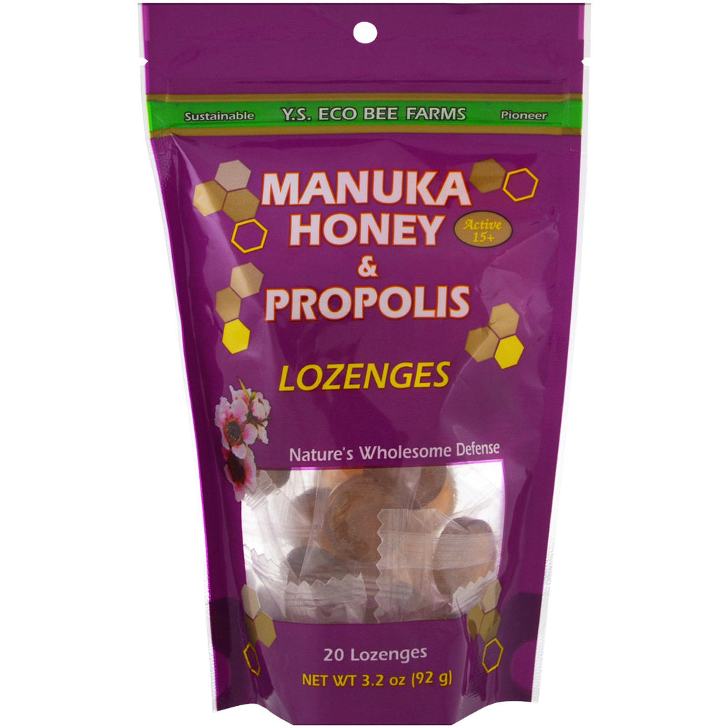 Y.S. Eco Bee Farms, Manuka Honey & Propolis Lozenges, 20 Lozenges, 3.2 oz (92 g)