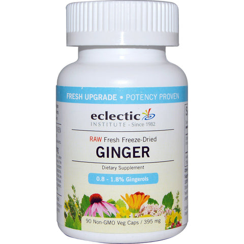 Eclectic Institute, Raw Fresh Freeze-Dried, Ginger, 395 mg, 90 Non-GMO Veggie Caps