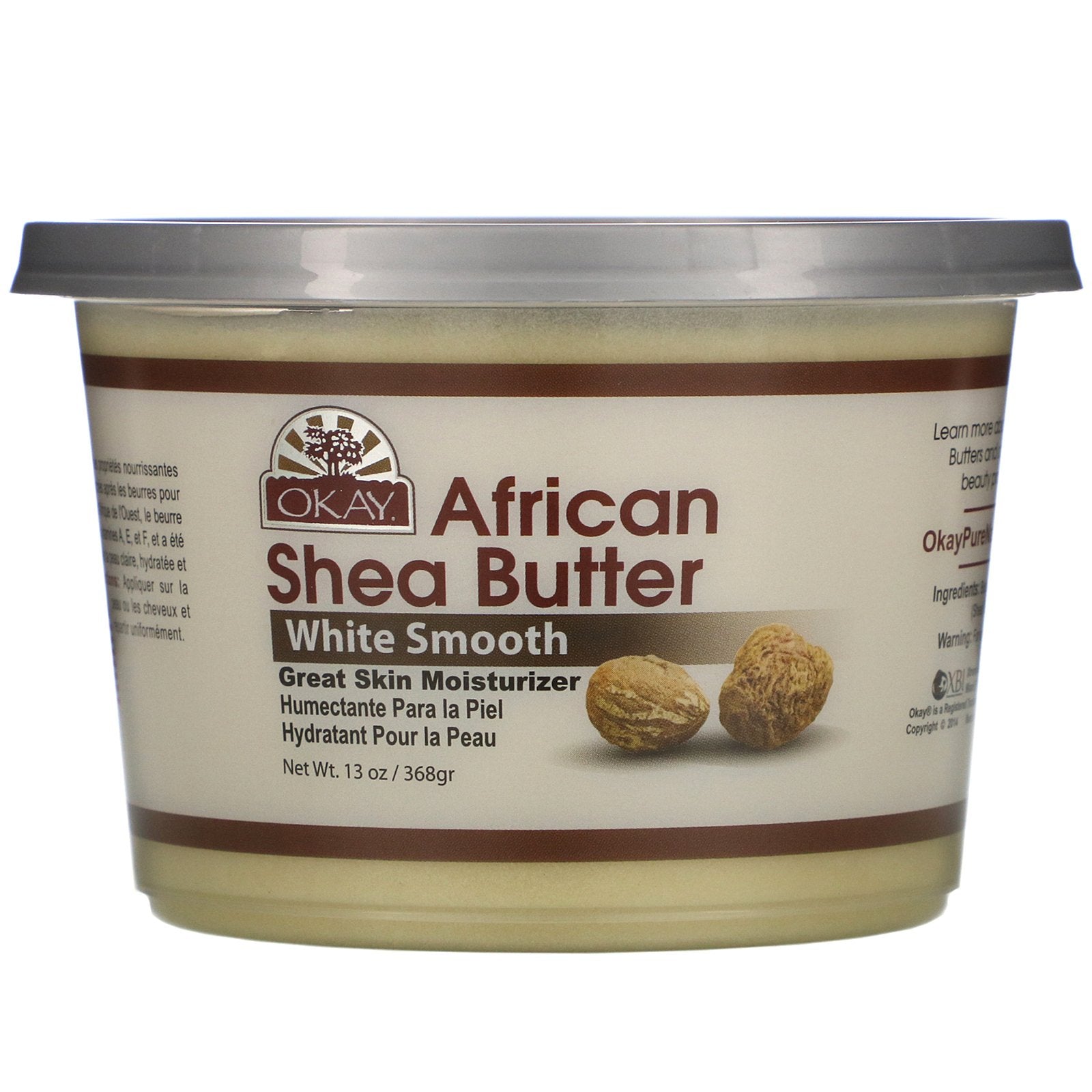 Okay Pure Naturals, African Shea Butter, White  Smooth, 13 oz (368 g)