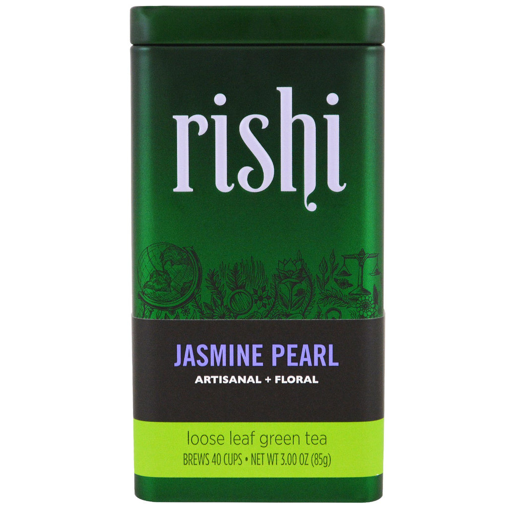 Rishi Tea, Organic Loose Leaf Green Tea, Jasmine Pearls, 3 oz (85 g)