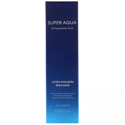 Missha, Super Aqua, Ultra Hyalron Emulsion, 4.39 fl oz (130 ml)