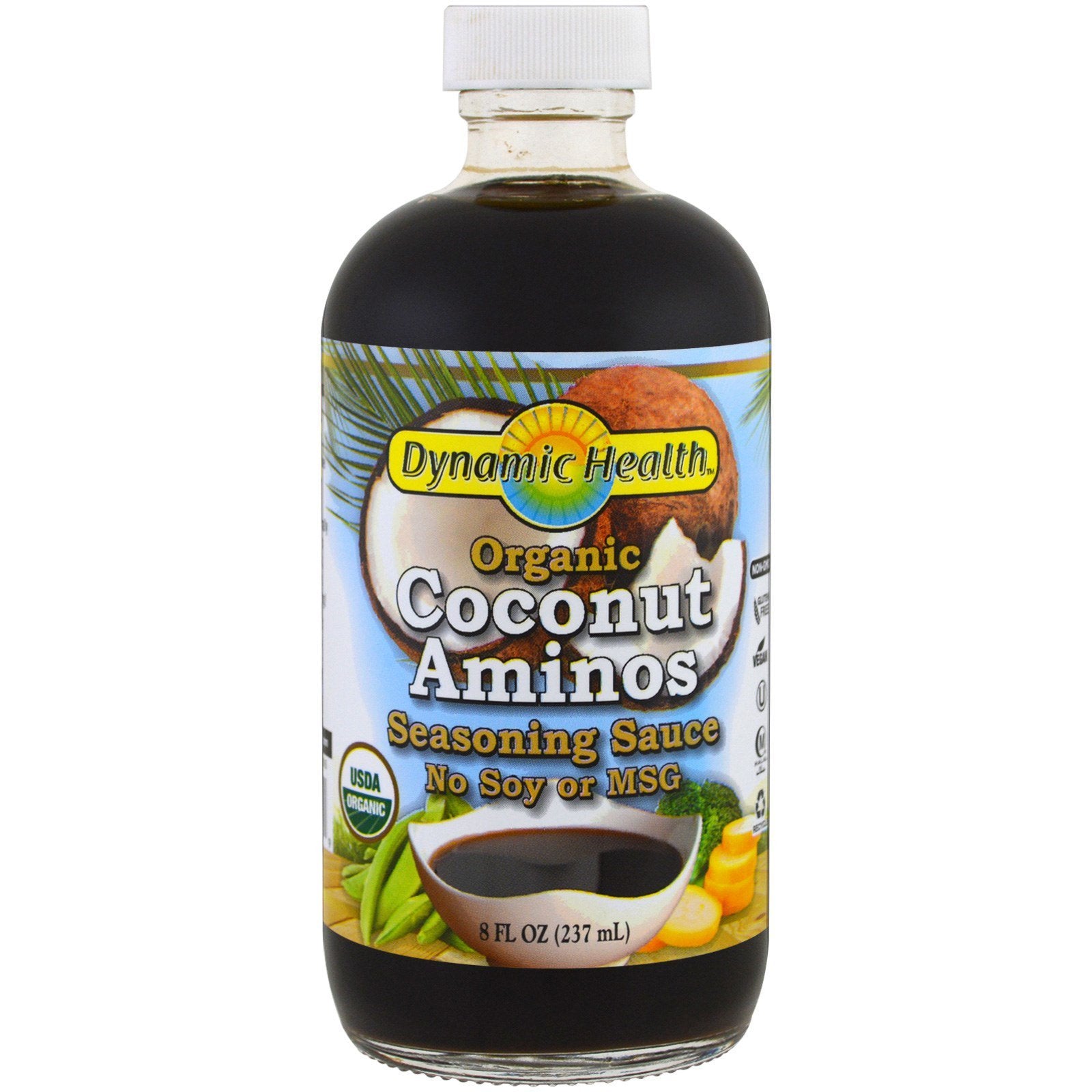 Dynamic Health  Laboratories, Organic Coconut Aminos, Seasoning Sauce, 8 fl oz (237 ml)