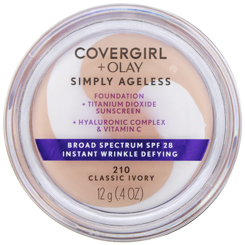 Covergirl, Olay Simply Ageless Foundation, 210 Classic Ivory,  .4 oz (12 g)