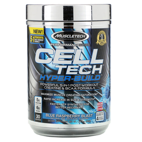 Muscletech, Performance Series, CELL-TECH HYPER-BUILD, Blue Raspberry Blast, 1.06 lbs (482 g)