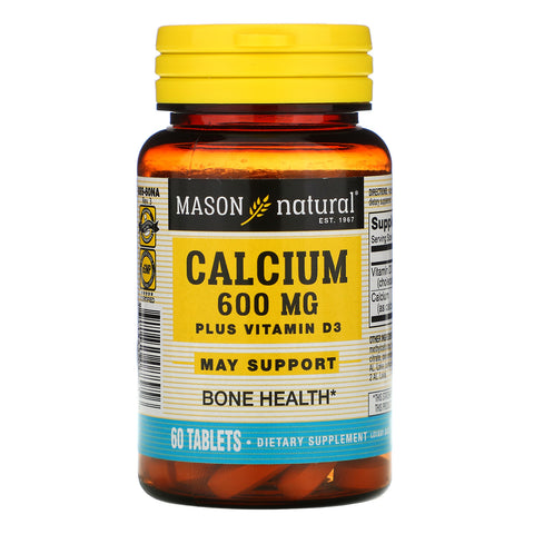 Mason Natural, Calcium Plus Vitamin D3, 600 mg, 60 Tablets