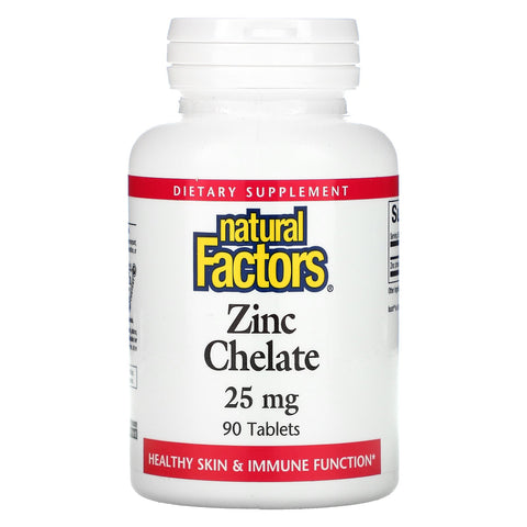 Natural Factors, Zinc Chelate, 25 mg, 90 Tablets