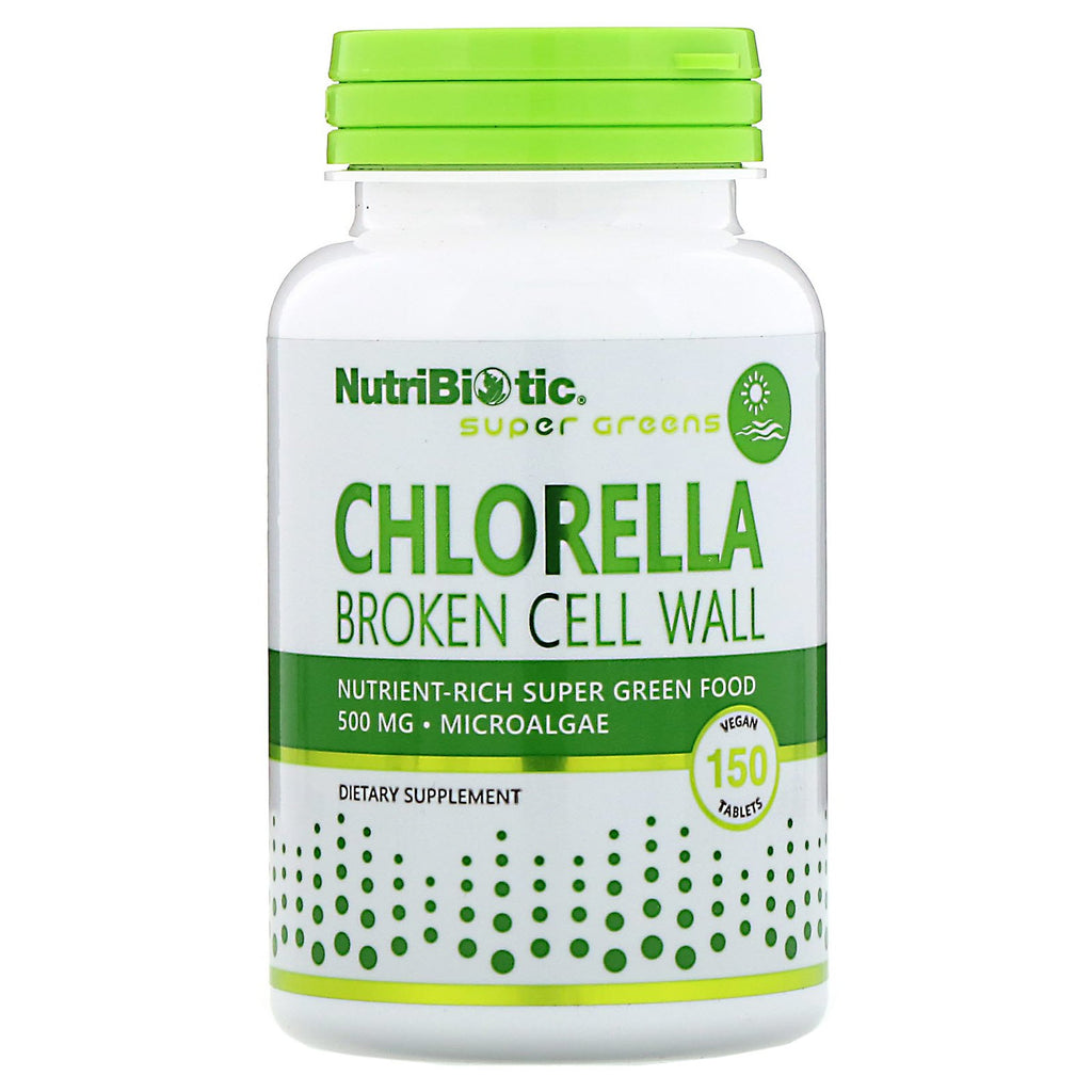 NutriBiotic, Super Greens, Chlorella, 500 mg, 150 Vegan Tablets