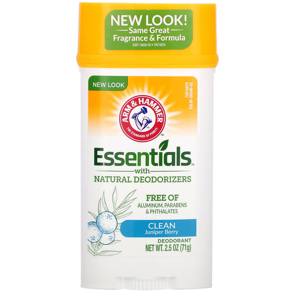 Arm & Hammer, Essentials with Natural Deodorizers, Deodorant, Clean Juniper Berry, 2.5 oz (71 g)