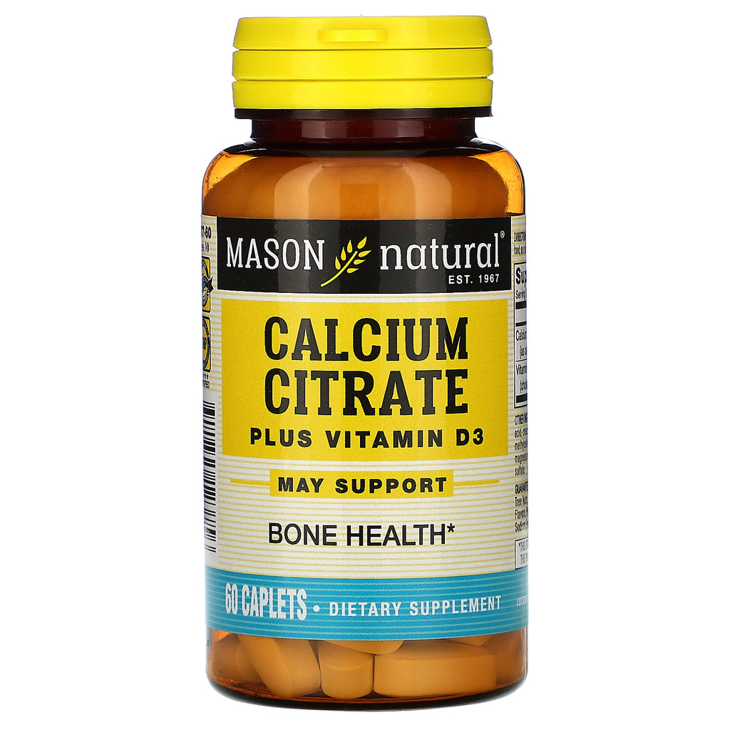 Mason Natural, Calcium Citrate Plus Vitamin D3, 60 Caplets