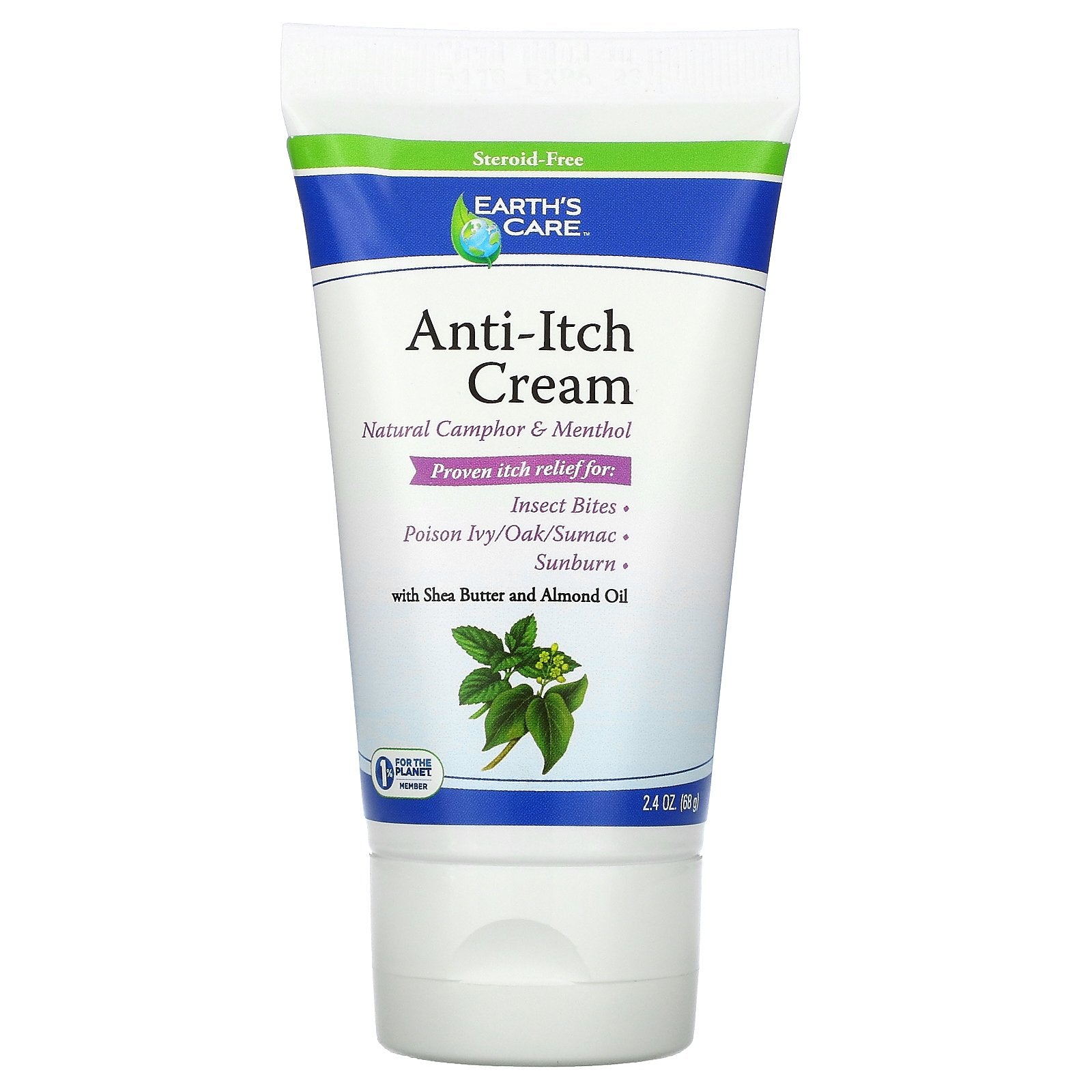 Earth's Care, Anti-Itch Cream, with Shea Butter and Almond Oil, 2.4 oz (68 g)