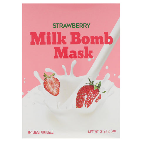 G9skin, Strawberry Milk Bomb Mask, 5 Sheets, 21 ml Each