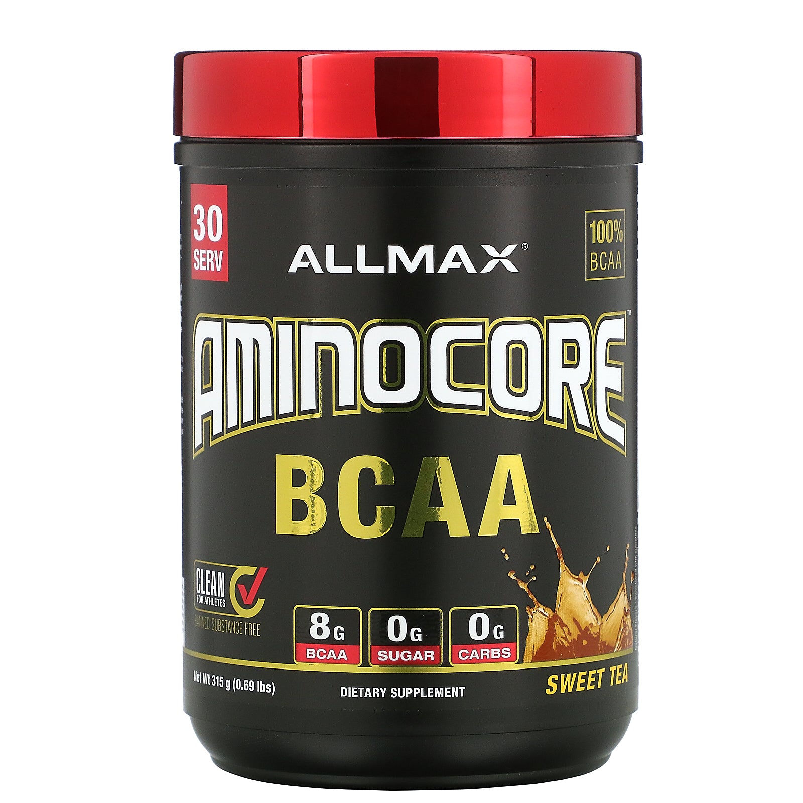 ALLMAX Nutrition, AMINOCORE BCAA, Sweet Tea, 0.69 lbs (315 g)
