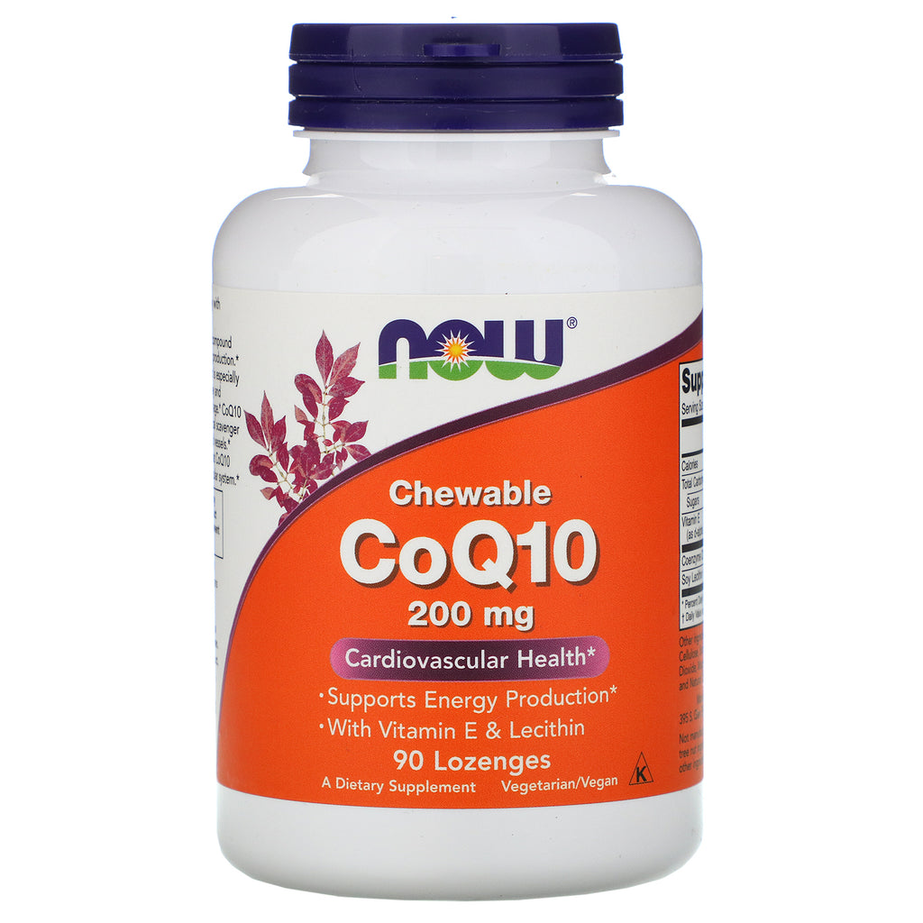 Now Foods, CoQ10 Chewable, 200 mg, 90 Lozenges