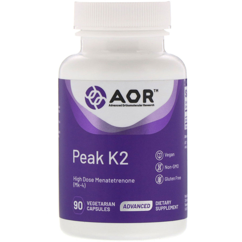 Advanced Orthomolecular Research AOR, Peak K2, 90 Vegetarian Capsules