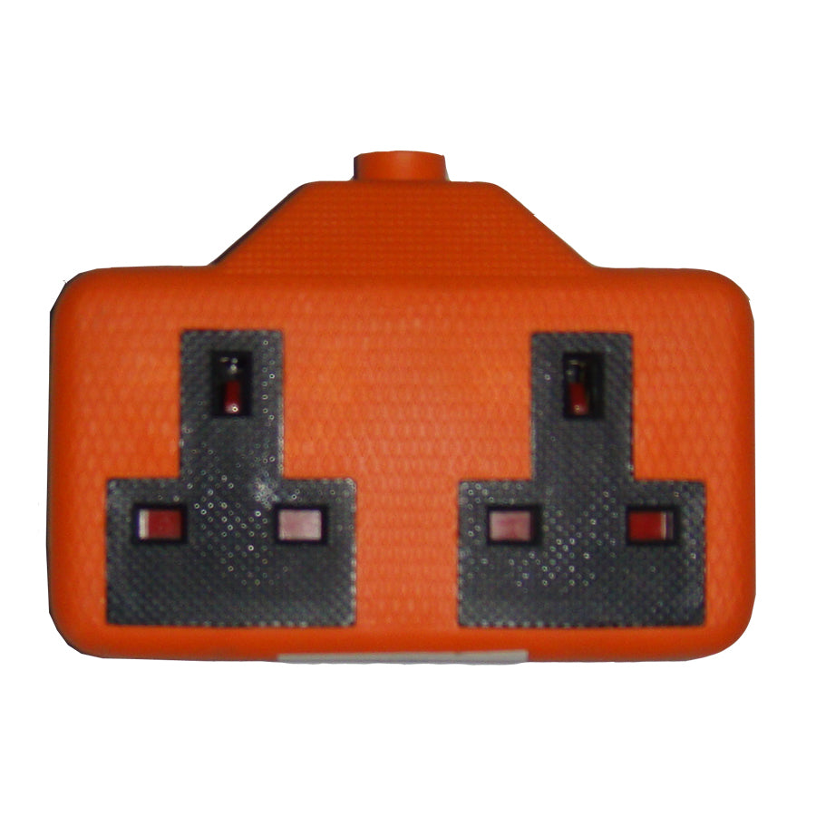 Omega Rubber Socket 13A, 2 Gang Orange