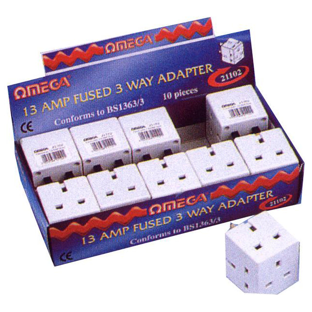 Omega Omega 13 Amp 3 Way Adaptor