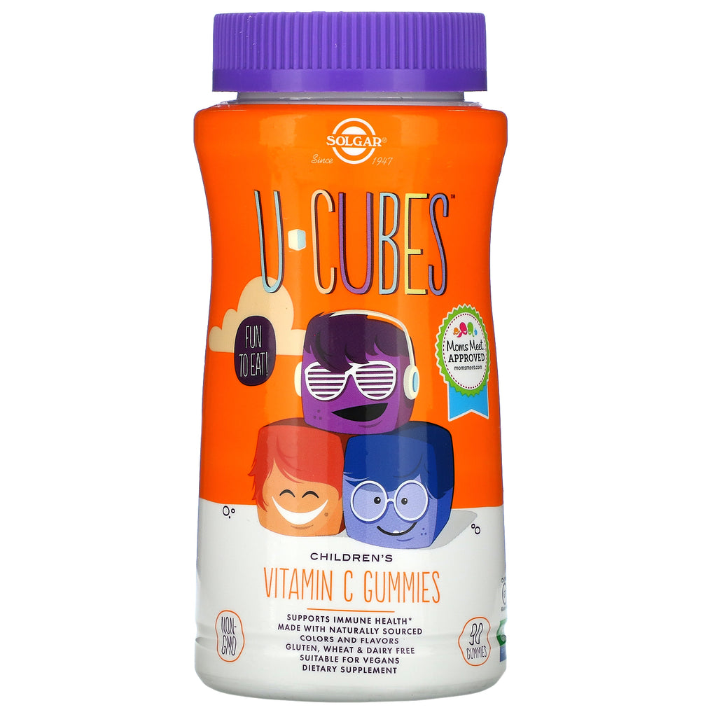 Solgar, U-Cubes, Children's Vitamin C Gummies, Orange & Strawberry, 90 Gummies