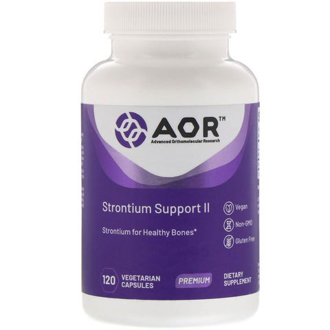 Advanced Orthomolecular Research AOR, Strontium Support II, 120 Vegetarian Capsules